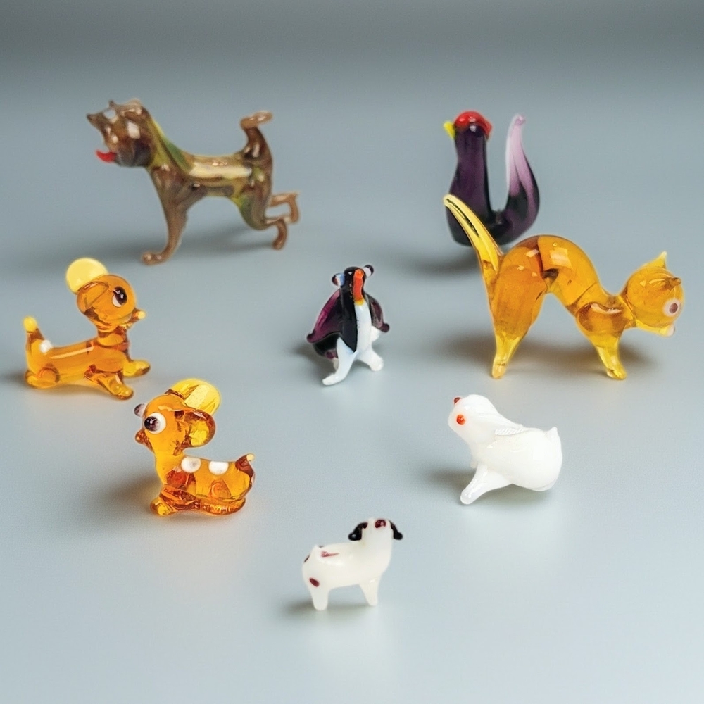 Vintage Lamp Worked Miniature Glass Animal Figurines